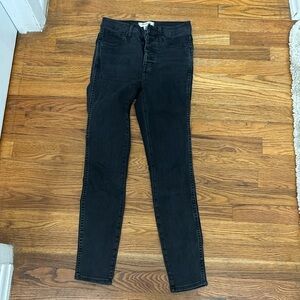 Madewell high rise skinny. Size 25. No zipper, just 4 buttons. Faded black wash